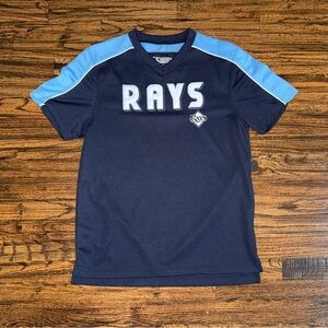 Vintage MLB Official Tampa Bay Devil Rays Retro Blue Batting Jersey Size Large